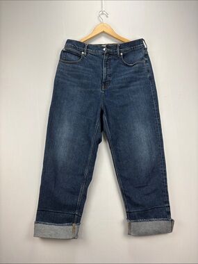 Everlane Dark Blue Boyfriend Jeans - Cuffed Hem